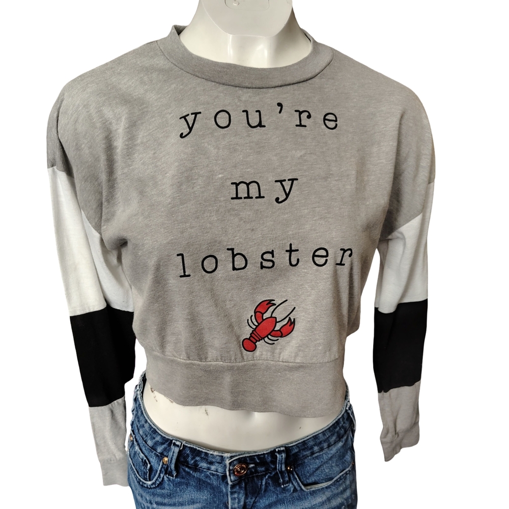 FRIENDS Gray and Black 'You're My Lobster' Crewneck Sweater
